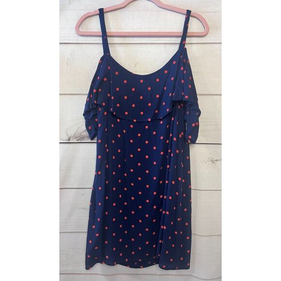 Splendid Mavy Blue Polka Dot Dress Size Medium Playful Casual - Picture 5 of 5
